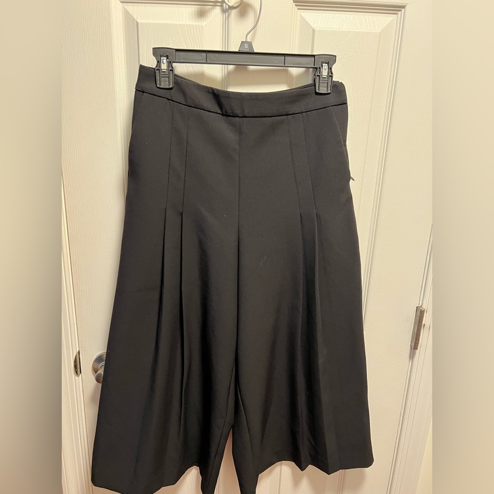 Chic Black Midi Wide Pants for Women